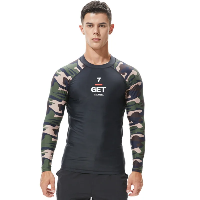 Ультрафиолетовый защитный Рашгард Мужская одежда для плавания с длинным рукавом мужская рубашка для серфинга быстросохнущая Спортивная футболка для серфинга