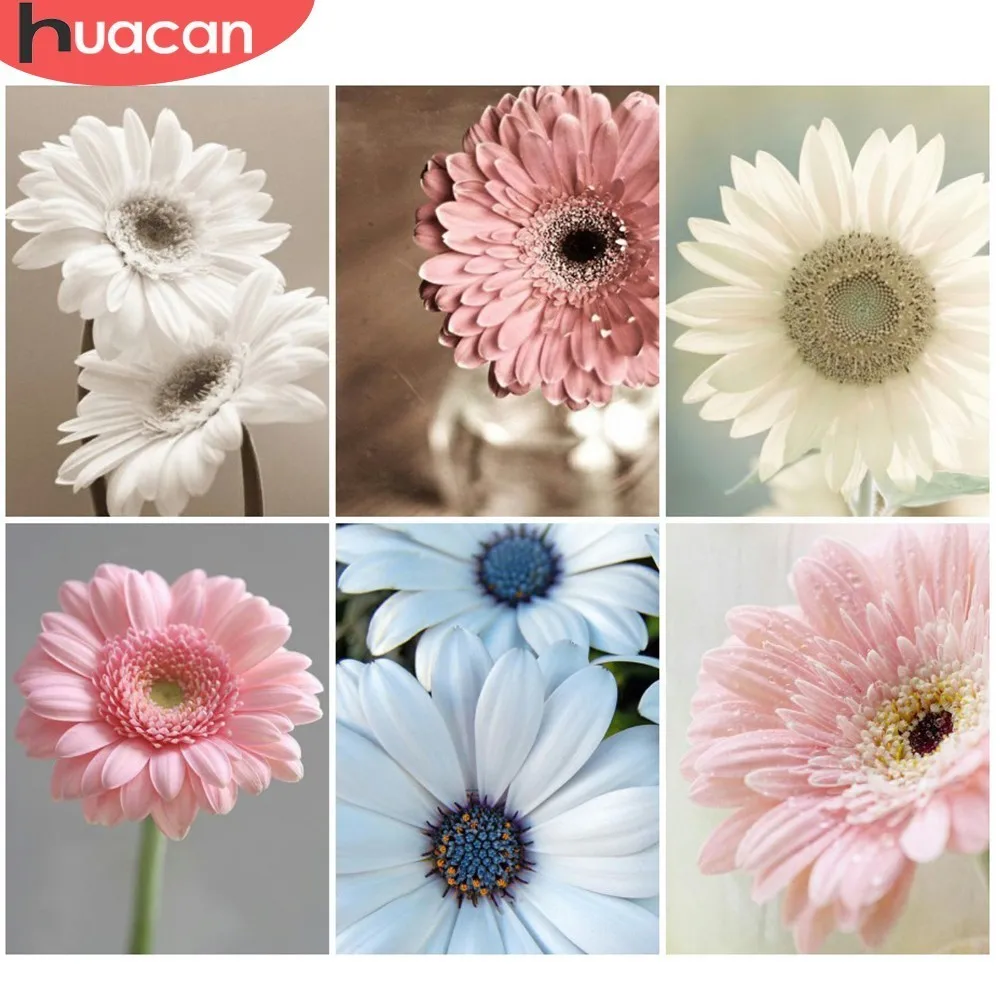 

HUACAN 5D DIY Mosaic Full Square Flower Diamond Embroidery Sale Picture Of Rhinestone Diamond Painting Home Decoration Gift