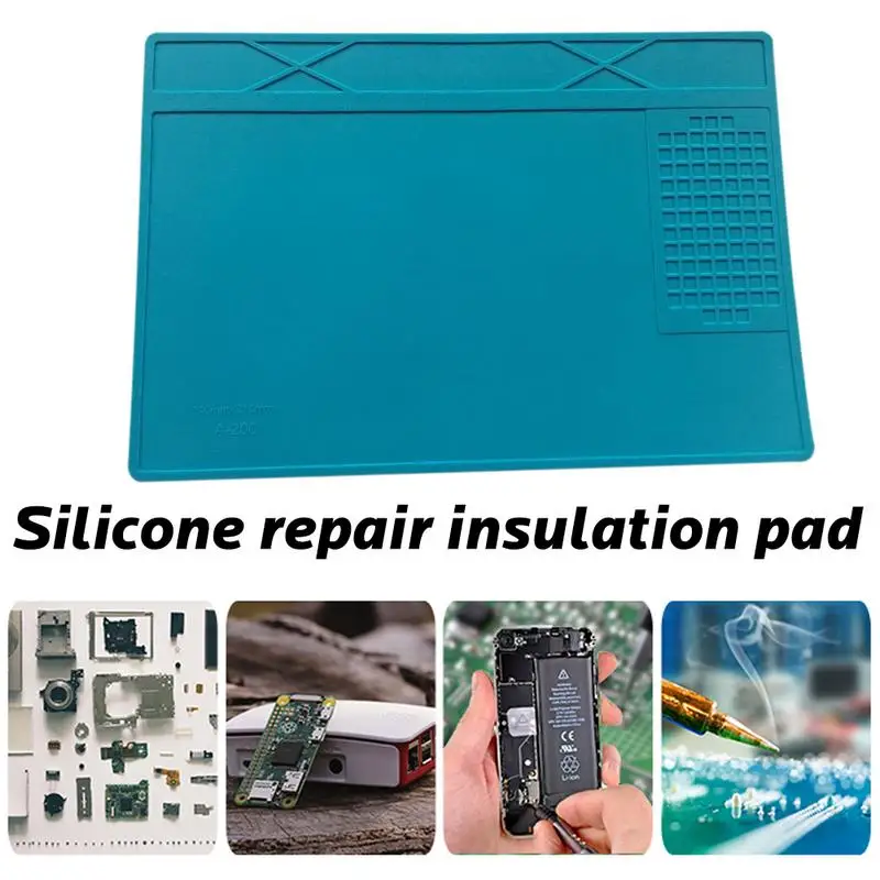 310*210MM Soldering Station Pad Insulation Silicone Soldering Pad Maintenance Platform Repair Tool Heat-resistant Soldering Mat
