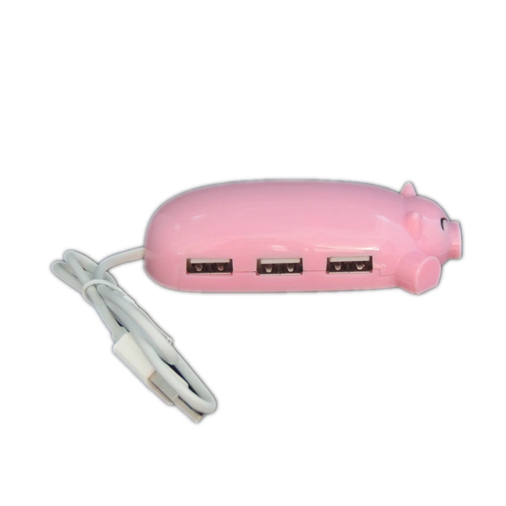 Lovely Pig Piggy Hub 3 в 1 высокая скорость USB 2,0 концентратор адаптер 3 порты USB зарядное устройство кабель для передачи данных Светодиодный индикатор для портативных ПК