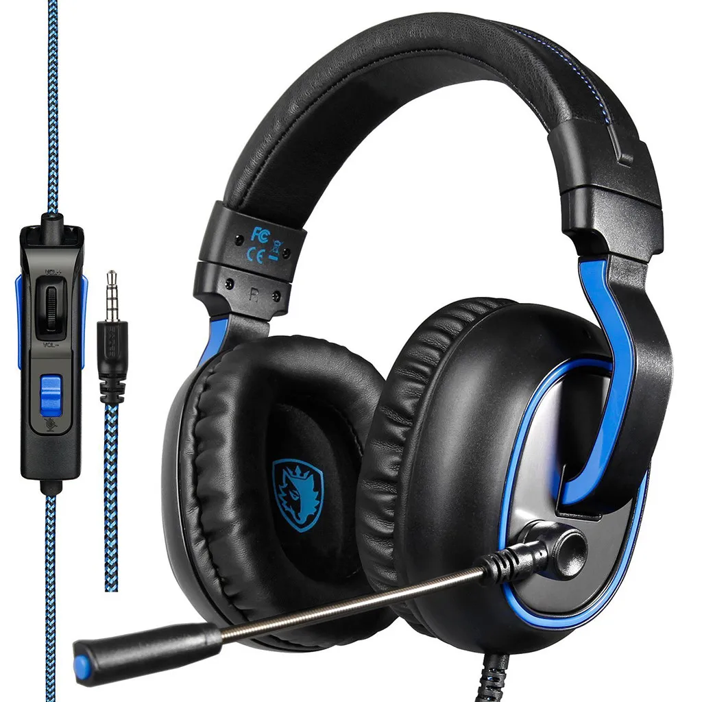 Sades R4 Gaming Headset 3.5Mm Over-Ear Headphone Microphone For/Pc/Ps4/Xbox One Noise Canceling Headphone