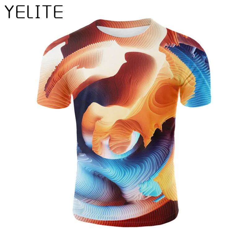 YELITE 3D Принт футболки для девочек футболка с абстрактным рисунком 2019 Новые