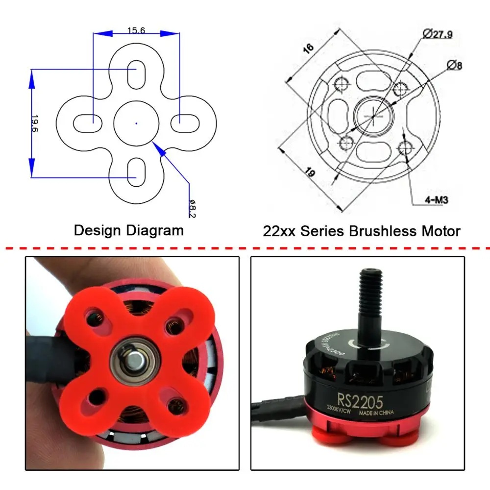 Assortiment de vis noires pour moteur RC, présentées en rangées ordonnées.