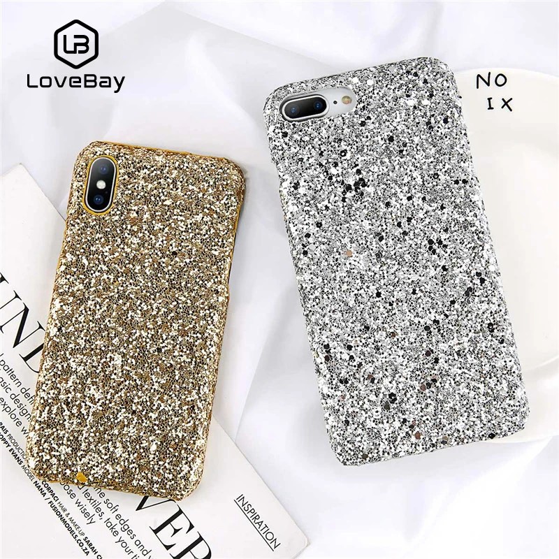 Lovebay Мода Сияющий флэш-блестки пайетки чехол для телефона Iphone 5 5s se X 10 6s 6 7 8 плюс XR XS