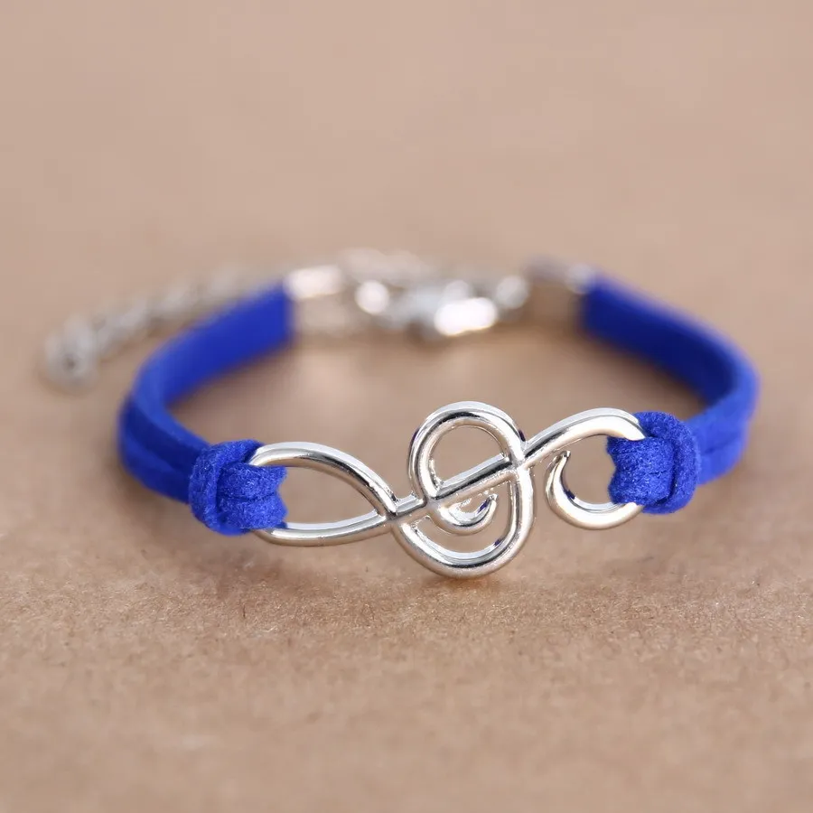 

Music Infinity Charm Bracelet 2018 Fashion leather bracelets Wholesales colorful chain skull heads bangles Drop Shipping