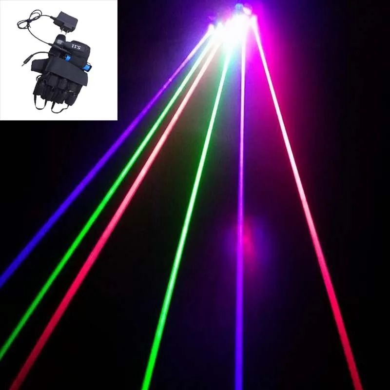 

New arrived RGB Laser Gloves With 7pcs Laser 2pcs Green +3PCS Red +2PCS Violet Stage Gloves for DJ Club Party Show