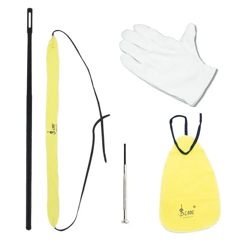 

SLADE 5pcs/set Flute Saxophone Maintenance Cleaning Kit Clean Rod + Cloth + Screwdriver + Gloves for Woodwind Instruments