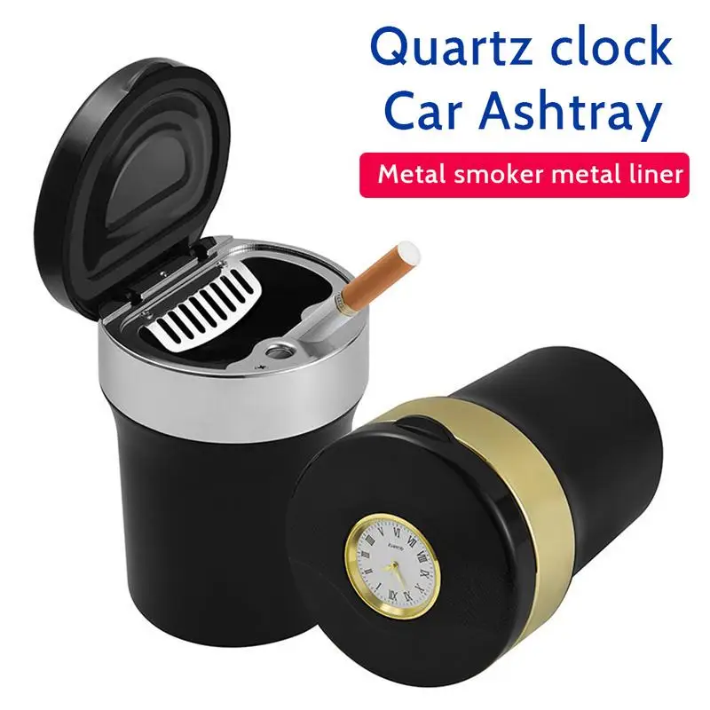 

1PC Portable Auto Car Truck LED Cigarette Smoke Car Ashtray LED Light Smokeless Ashtray Cigarette Holder Anti-slip Rubber