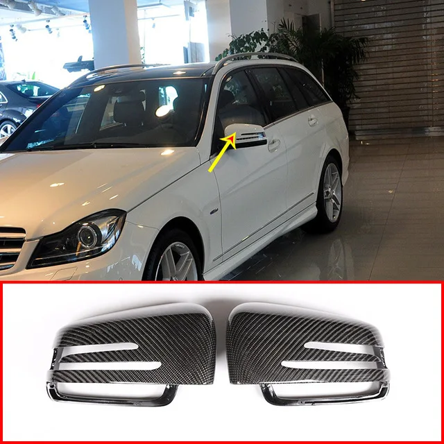 2X Real Carbon For Mercedes Benz A W176 B W246 C W204 E W212 Cla W117 Gla X156 Glk X204 Cls Class W218 Rear View Mirror Cap Co | Автомобили