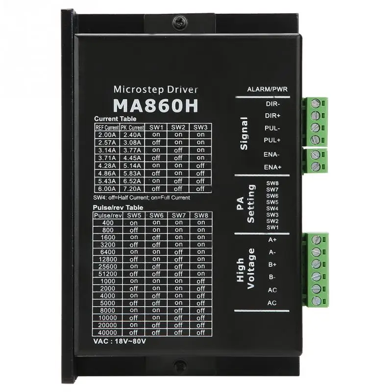 

MA860H AC 18V-80V Driver Controller for 57/86/100 Two-Phase Stepper Motor Good Quality new