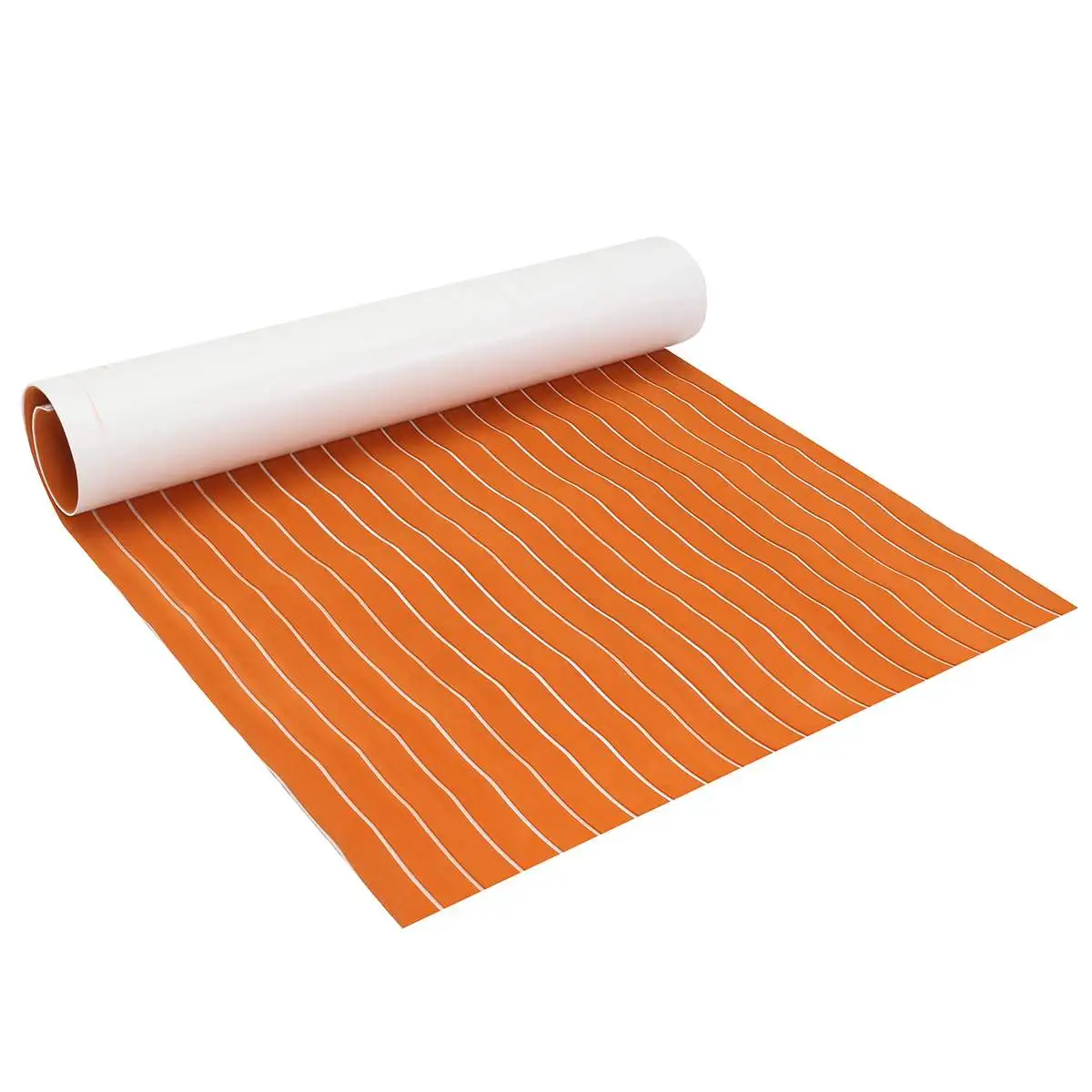 

1200x2000x6mm Self-Adhesive Foam Teak Decking EVA Foam Marine Flooring Faux Boat Decking Sheet Marine Orange White Line