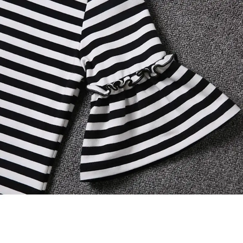 Женская юбка для отдыха Корейская версия платья пижамы полосатая футболка с