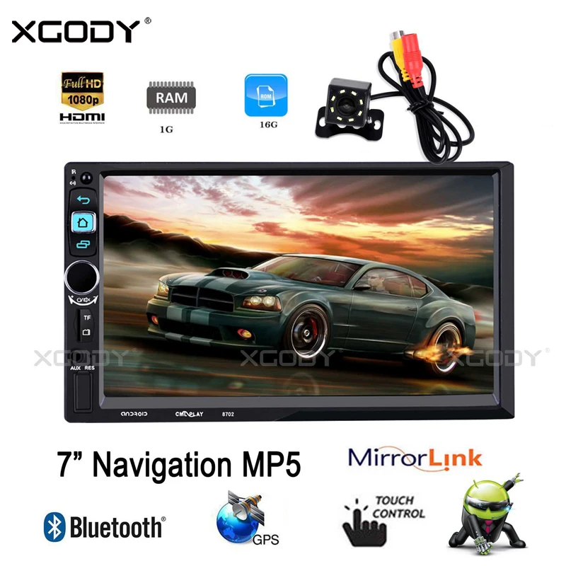 XGODY 7 Inch 2 Din Car Radio GPS Navigation Android 6.0 Quad Core 1G+16GB Autoradio Stereo Bluetooth WiFi Rear Camera MP5 Player XGODY 7 Inch 2 Din Car Radio GPS Navigation Android 6.0 Quad Core 1G+16GB Autoradio Stereo Bluetooth WiFi Rear Camera MP5 Player