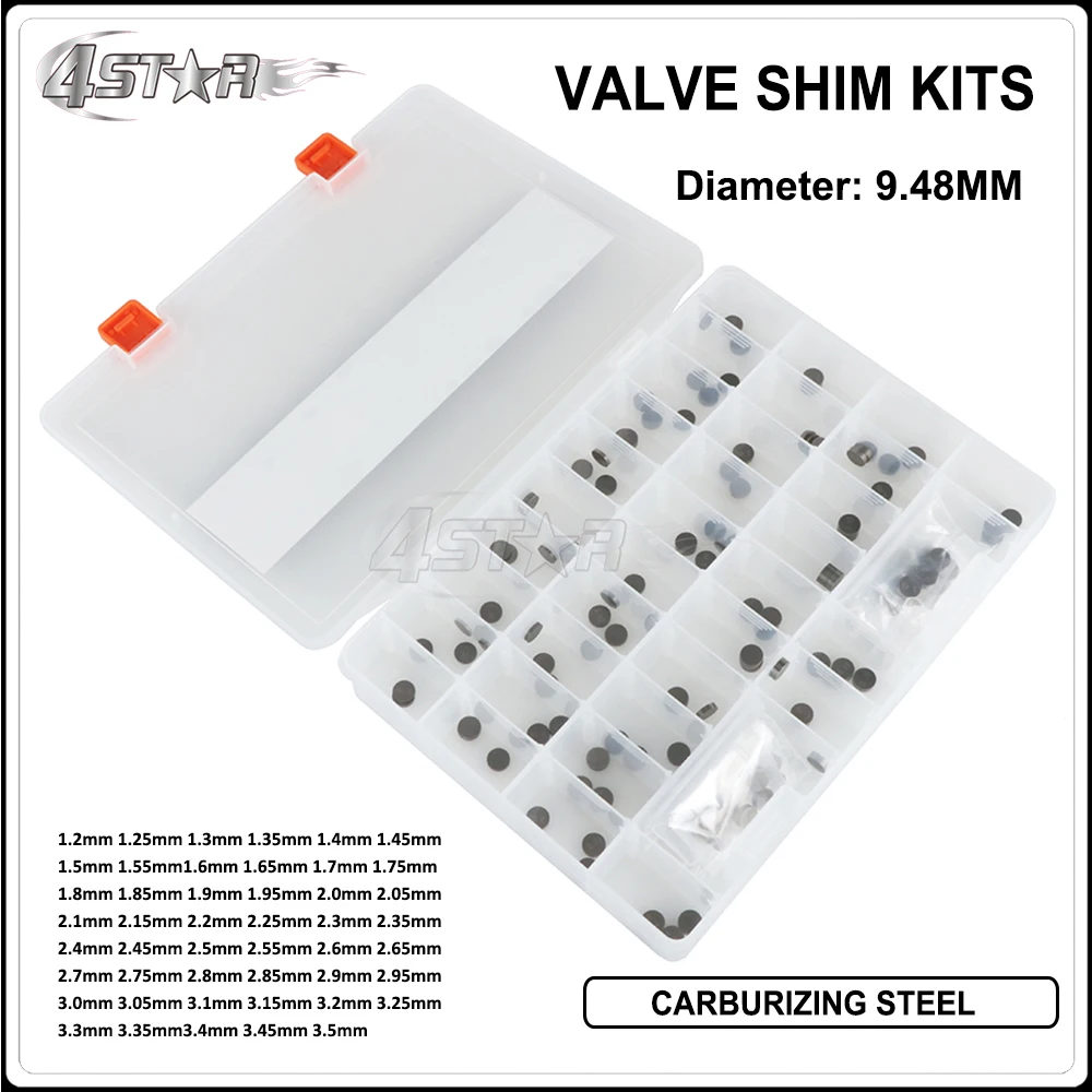 Motorbike 141Pcs 9.48mm Carburizing Steel Valve Shim Kit For HONDA
