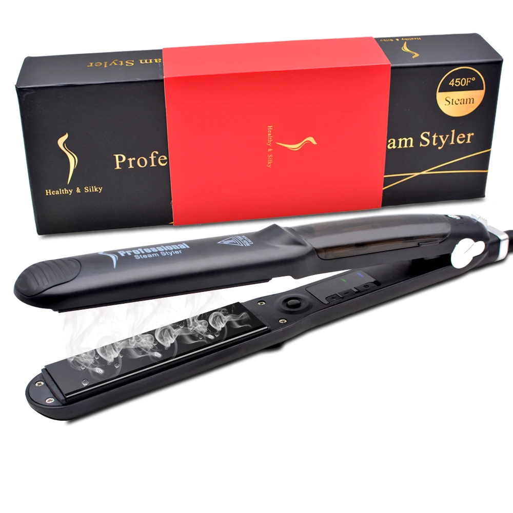 

Steam Hair Flat Iron Hair Straightener Tourmaline Ceramic Vapor Hair Straightening Irons Hair Care Styling Tools