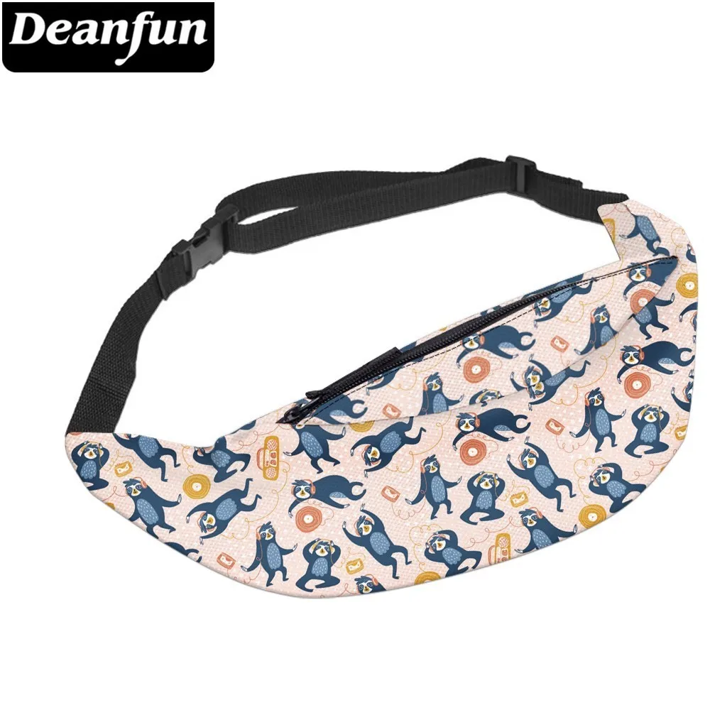 

Deanfun Waterproof Music Sloth Fanny Packs Fashion Waist Pack Adjustable Belt Phone Holder Money Bag Dropshipping YB-45