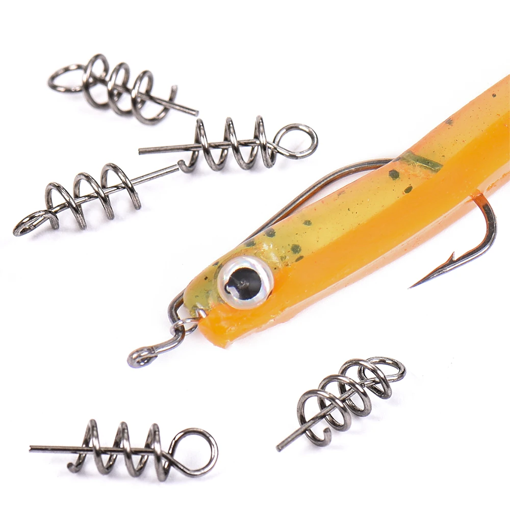 50PCS Fishing Hook Centering Pins Fixed Latch Needle Spring Twist Lock