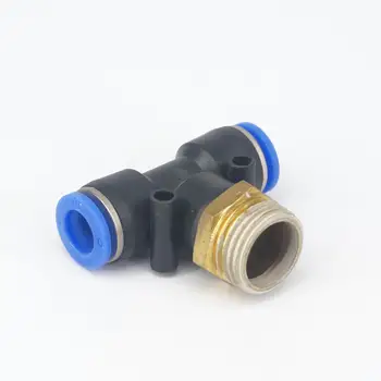 

1/2" BSP Male -Fit 10mm OD PU Tube Pneumatic Tee 3 Way Push In Connector Quick Release Air Fitting 0.8 Mpa
