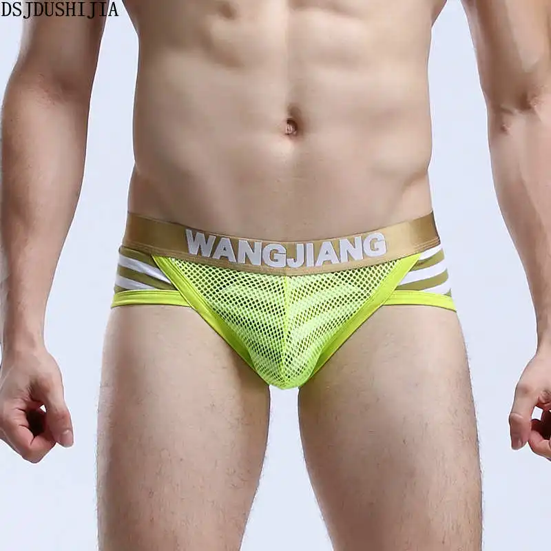 

New Fishnet Underwear Briefs Sexy Men Breathable Triangle Panties Cotton Bulge Pouch Briefs Designed Underwear Underpants S-XL