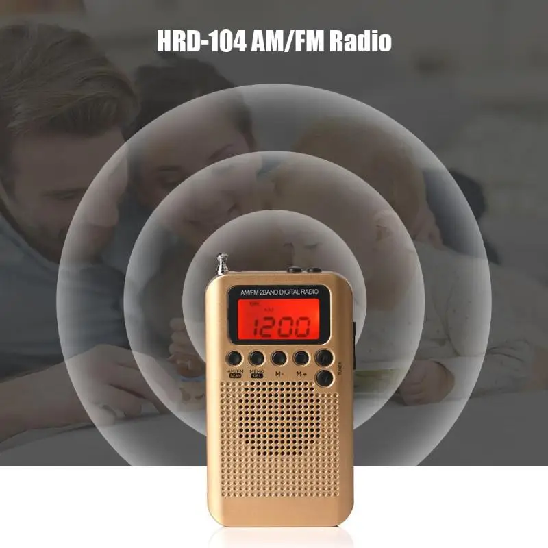 Открытый Портативный AM/FM стерео радио HRD-104 карман 2-полосный Цифровая настройка радио мини приемник открытый радио с наушником талреп