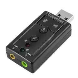 ALLOYSEED Мини Внешний USB звуковая карта 7,1 канала 3D аудио адаптер конвертер аксессуары для ноутбуков наушников/Mic