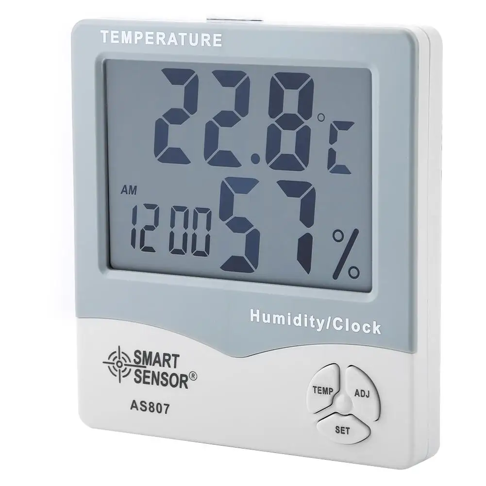 

SMART SENSOR Humidity Meter AS807 Digital Hygrometer Thermometer with Calendar & Alarm Clock temperature meter