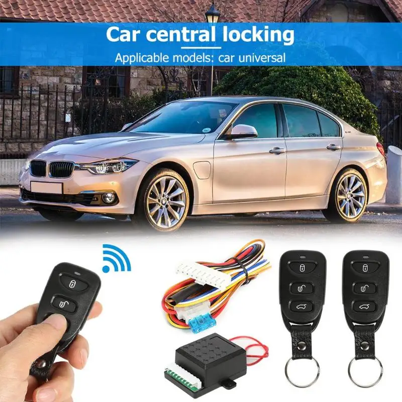 

12V Black Car Remote Central Door Lock Locking Alarm Keyless Entry System 401/T102 Double Flash Prompt Remote On / Off Lock