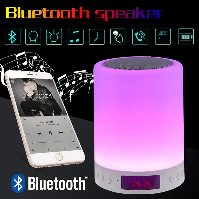 

Intelligent Wireless Clock LED Lights Bluetooth Speaker Colorful Lights Smart Alarm Clock Wireless Bluetooth Night Light Speaker