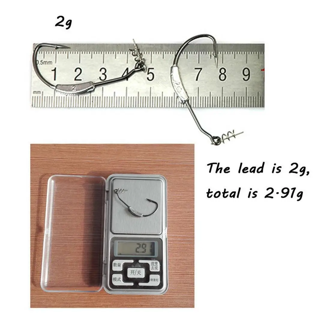 

10Pcs/Set Spring Twist Lock Wide Gape HK00062 Multicolor Weedless Pond, River, etc Fishing Hooks River