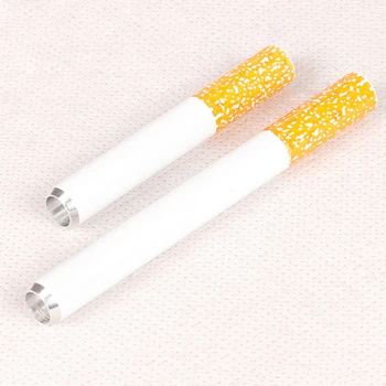

NEW 1pcs 1/2 PCS Portable Mini Cigarette Shape Metal Smoking Pipe Accessories Tobacco Shisha Pipes Sniffer Health Smoking Stand