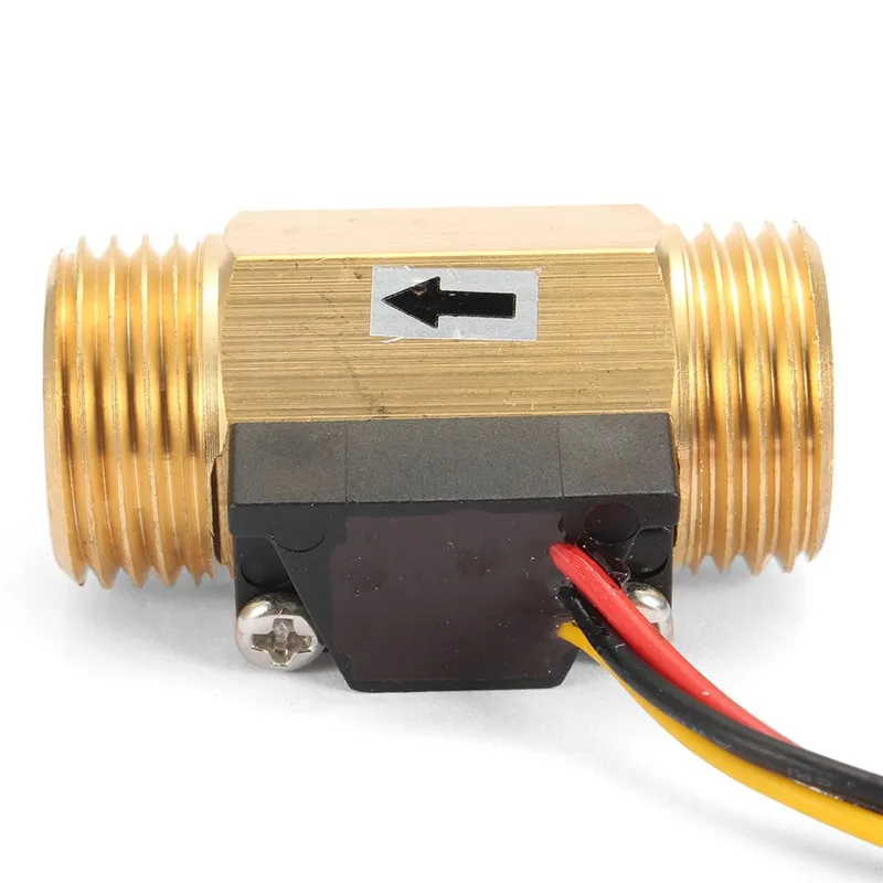

24V USC-HS21TI brass hall effect water flow sensor flowmeter turbine flow meter 1-30L/min male G1/2" DN15mm for water boiler