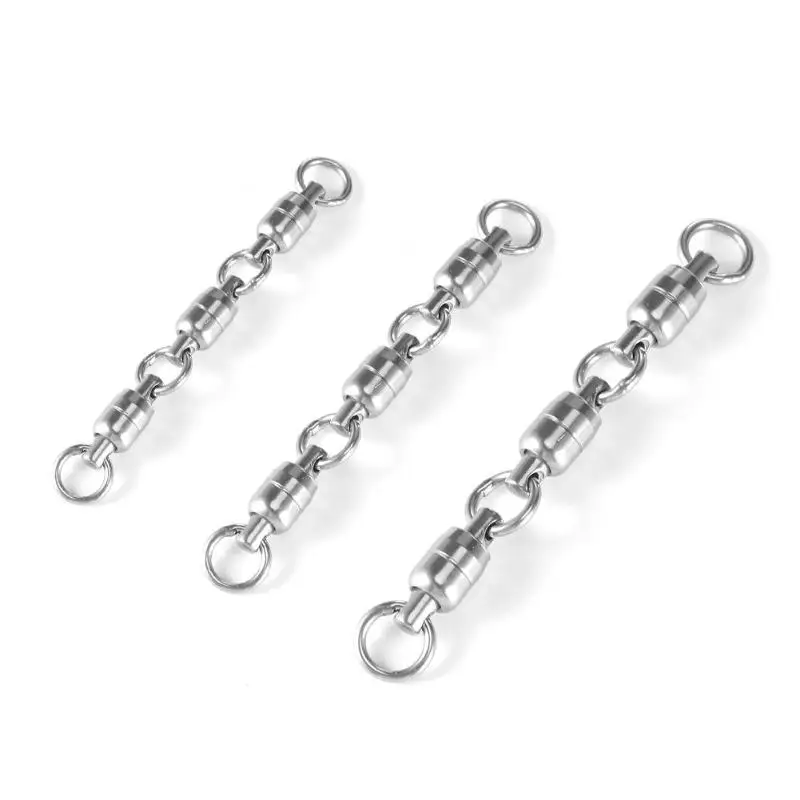 

Heavy Duty Ball Bearing Barrel Fishing Rolling Swivel Metal Steel Connector Solid Ring Fishing Tackle Accessaries 6 7 8 Size