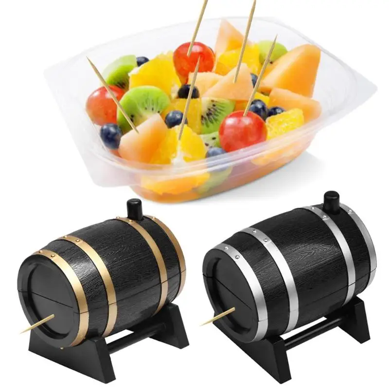 

Creative Wine Barrel Toothpick Storage Box Automatic Toothpick Box Container Toothpick Dispenser Tableware Home Decor