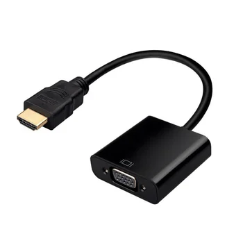 

[Upgraded Version] HDMI 1080P to VGA Cable Adapter Converter for PC Laptop Power-Free, Raspberry Pi - Black