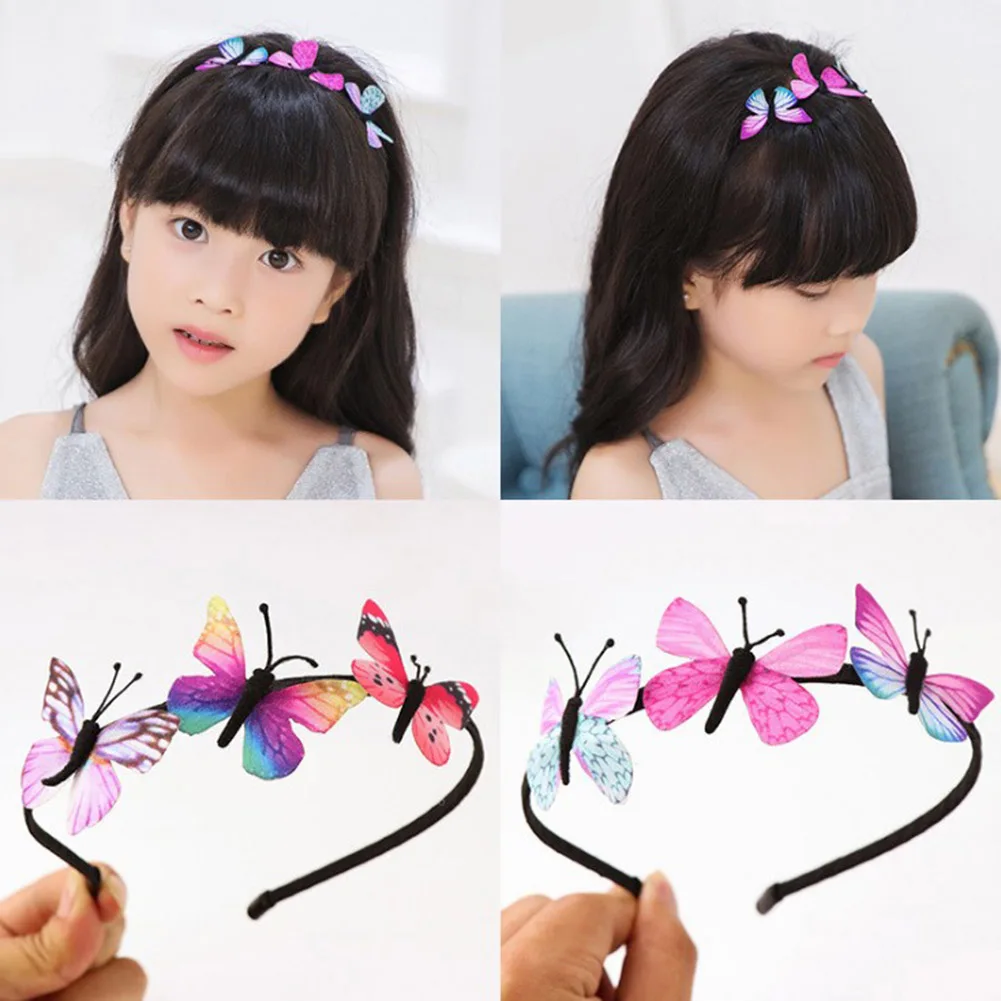 

1Pcs Girls Kids Super Fairy Butterfly Headbands Lovely Children's Elastic Hair Bands Party Hair Accessories For Gifts Headwear