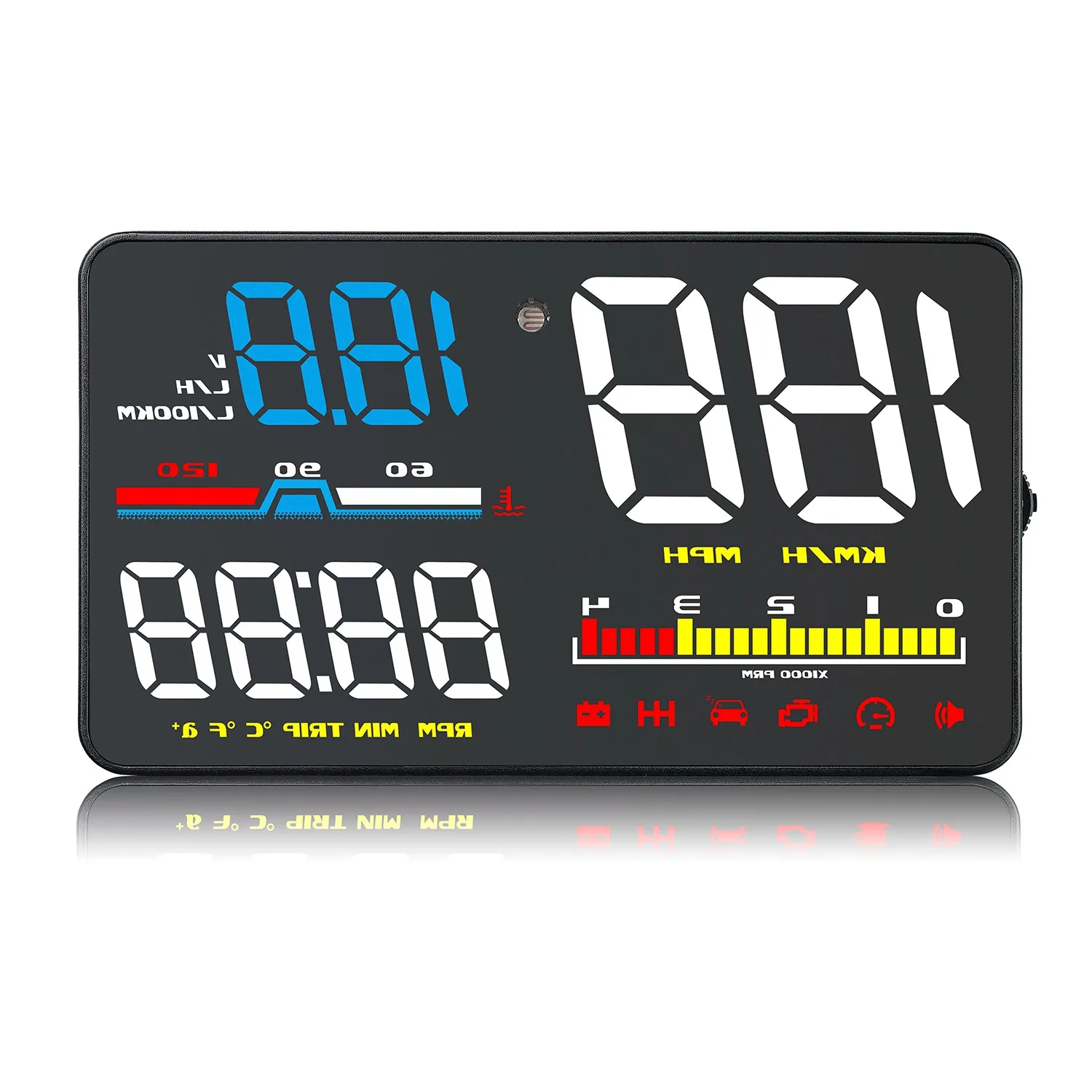 

5 Inch Car Hud Head-Up Display Obd2 Eml327 Dashboard Speedometer Projector Speed Warning D5000