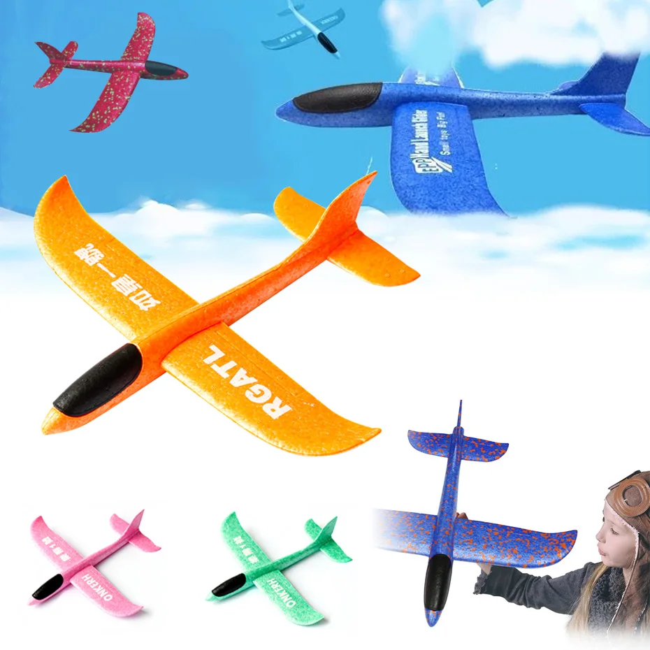 

35CM EPP Foam Hand Throw Airplane Outdoor Launch Glider Plane Kids Aircraft Gift Toy Throwing Planes Interesting Toys