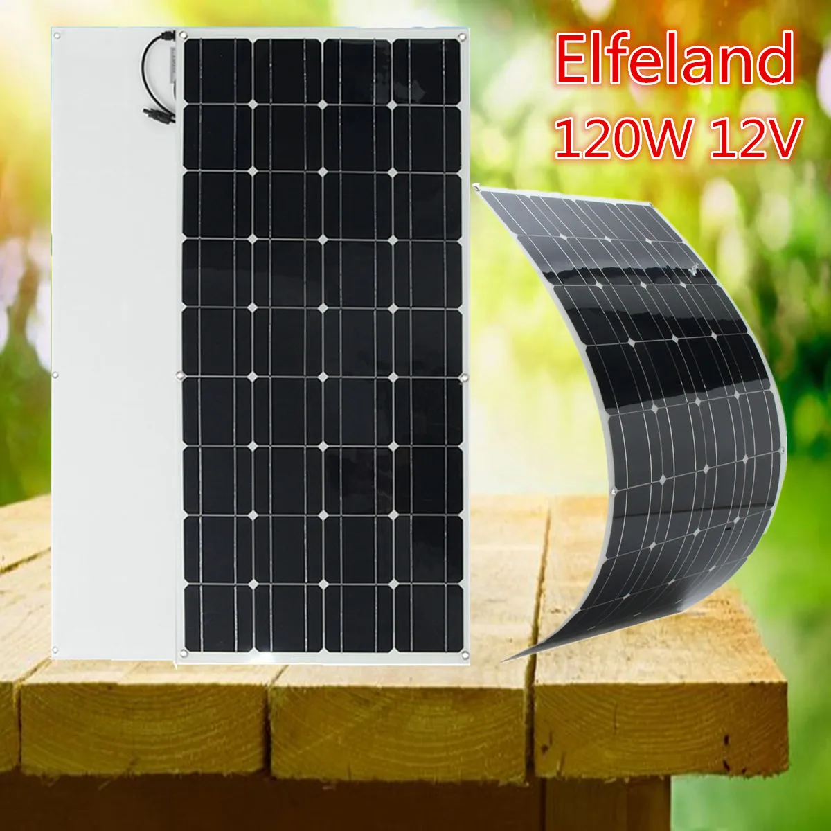 

2PCS Elfeland SP-36 12V 120W Monocrystalline Semi-flexible Solar Panel With 1.5m Cable High conversion Light weight