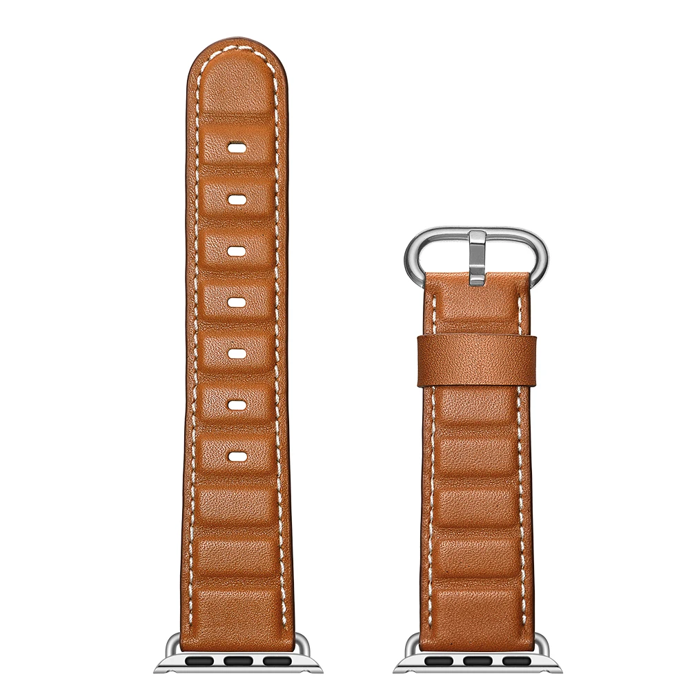 

Brown Black Genuine Leather Watch Band Strap For Apple Watch Series 3/2/138/40mm 42/44mm Sport Bracelet For iWatch Series 4