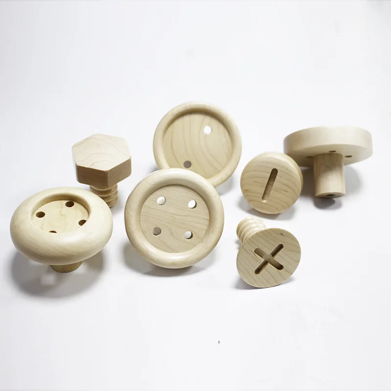 

Wood Robe Hooks creative wall hanging Knobs Wall Hanger Screw hook button hanger Wall Storage Shelf Rack Home accessories