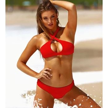 

2019 Push Up Bikini Set Separate Swimsuit Female Swimwear Women Cross Halter Bathing Suit Swimsuits Sexy Bikinis Beach Padded