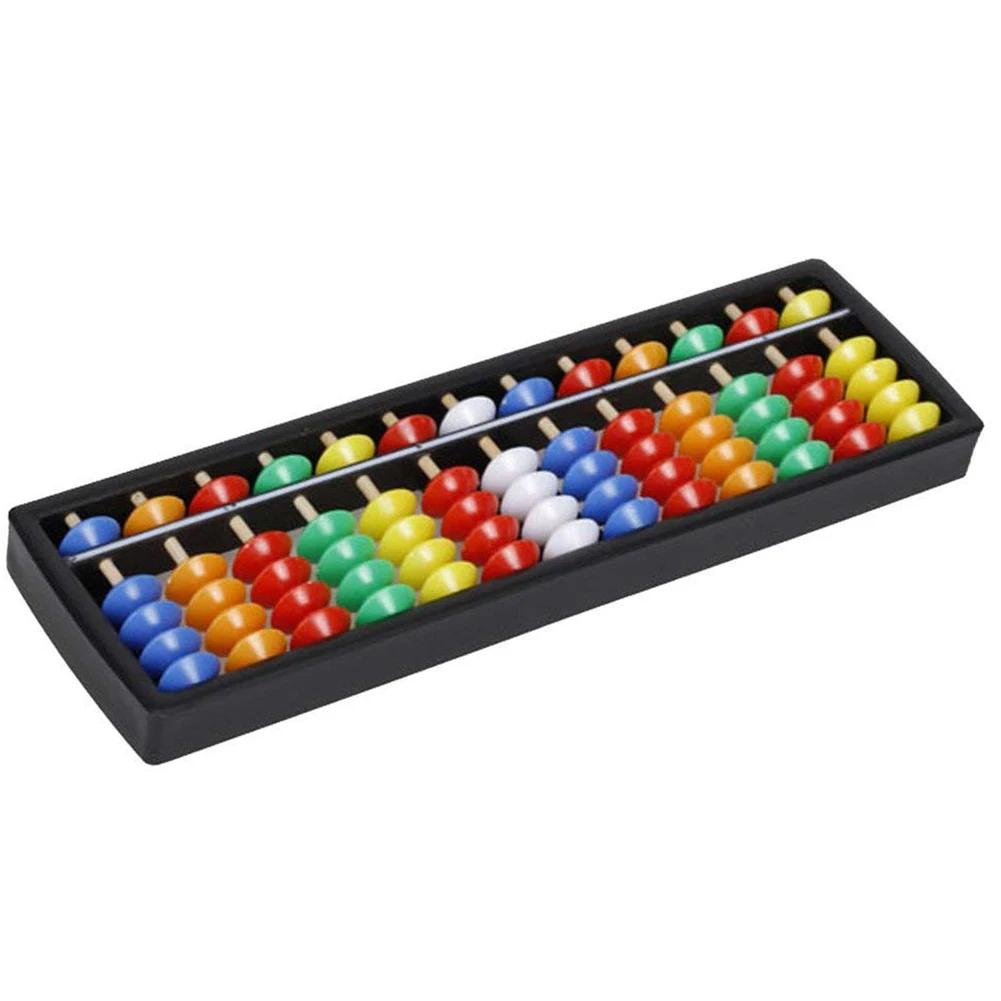 Boulier en plastique arithmétique Soroban outil de calcul 13 tiges avec perles colorées grand outil éducatif pour les enfants