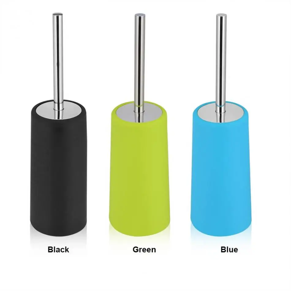 

Stainless Steel Bathroom Cleaning Toilet Brushes Holder Sets Home Hotel Toalete Brush Set Straight Handle Corner Brush