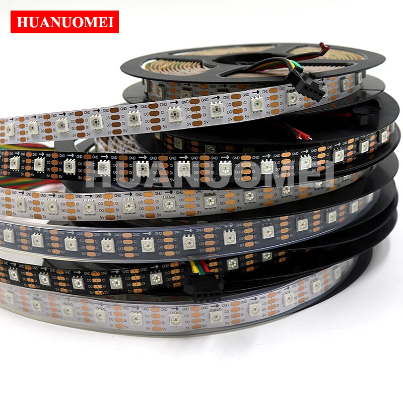 

5M 72LEDs/m SK9822 RGB LED Strip Addressable Smart 5050 SMD Tape Ambilight TV LED Pixel Light 5V,White/Black PCB,IP20/IP65/IP67