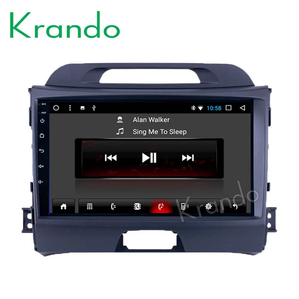 Clearance Krando Android 8.1 9" IPS Big Screen Full touch car Multimedia player for Kia Sportage 2008-2014 radio navigation system gps BT 1