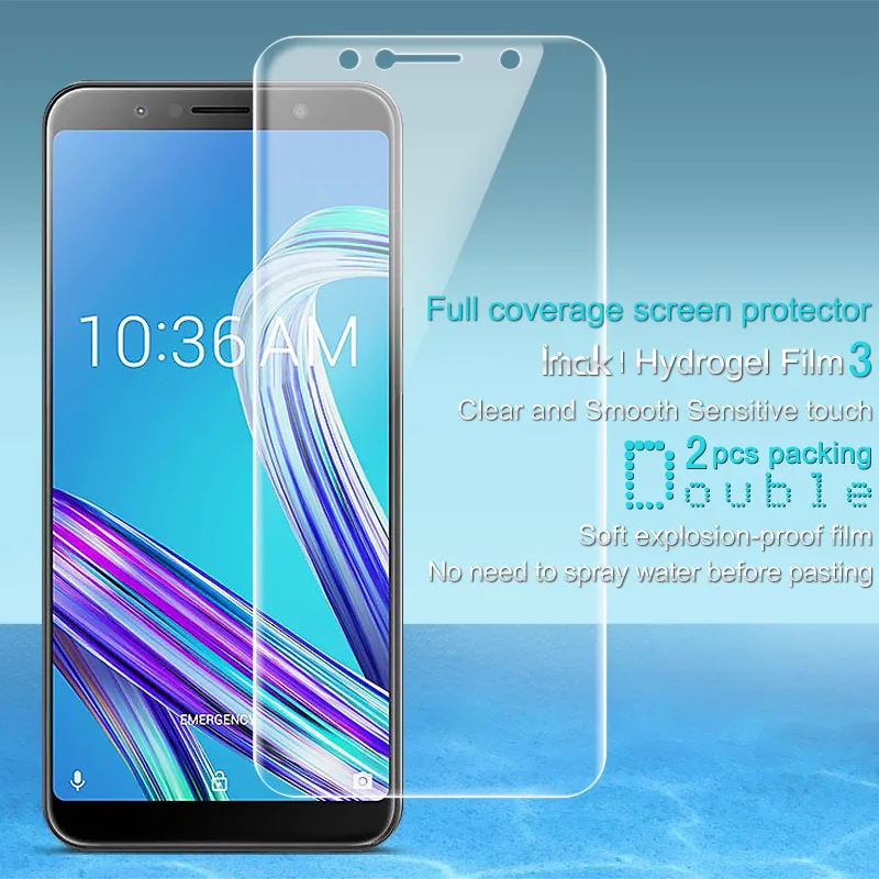 for Asus Zenfone Max Pro M1 ZB602KL Screen Protector IMAK Hydrogel III Front 0 15MM Soft