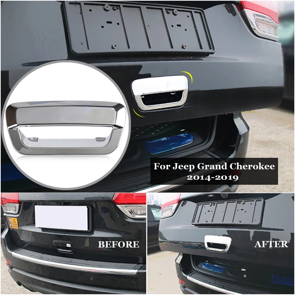 

For Jeep Grand Cherokee 2014-2019 Chrome Rear Tail Door Handle Bowl Cover Trim