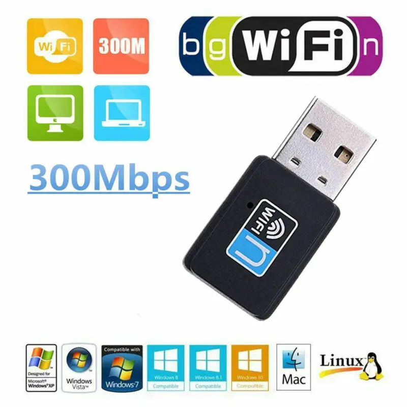 USB Wi-fi адаптер 300 Мбит/с антенна 5 ГГц | Компьютеры и офис