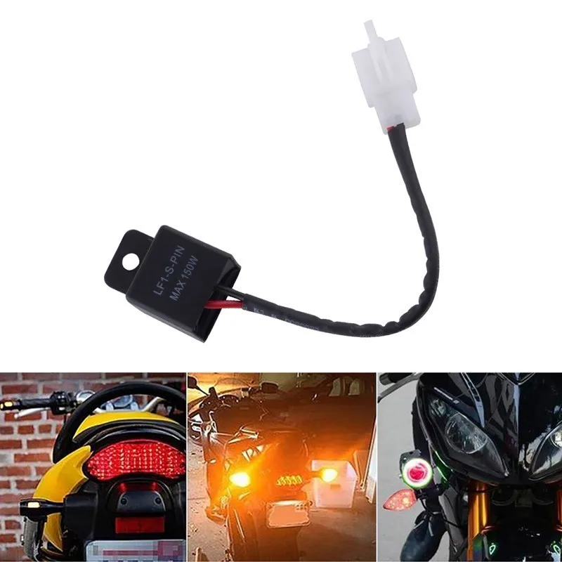 NS Modify 12A 2Pin Electronic LED Flasher Relay For Honda Kawasaki Suzuki Yamaha Motorcycle Motor Turn Signal Bulb Hyper Flash