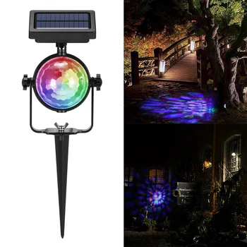 

Rotatable Solar Powered Lamp Colorful Lawn Solar Powered Light Outdoor LED Mixing Color Durable Christmas Party Lamp